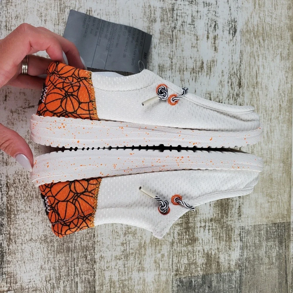 Hey Dude Wally Funk Sport Kids Loafer Shoes Sz 13 C13 White Comfort Round Toe